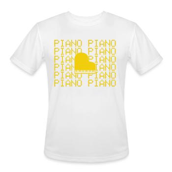 piano - Men's Moisture Wicking Performance T-Shirt - white - Front - Jackson (183cm)