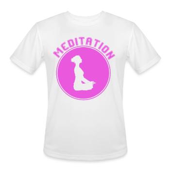 meditation - Men's Moisture Wicking Performance T-Shirt - white - Front - Jackson (183cm)