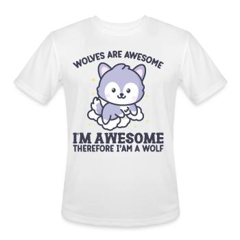 Wolves - Men's Moisture Wicking Performance T-Shirt - white - Front - Jackson (183cm)