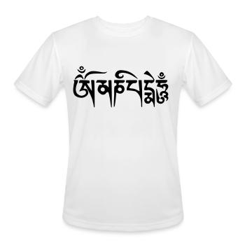 om mani padme hum - Men's Moisture Wicking Performance T-Shirt - white - Front - Jackson (183cm)