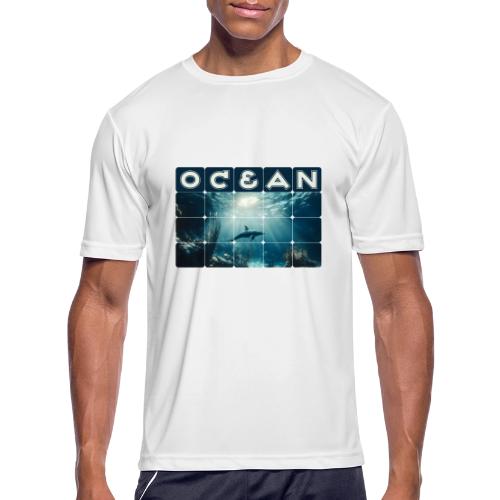 Ocean: Dolphin’s Serenity - Men's Moisture Wicking Performance T-Shirt