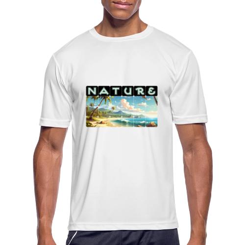 Nature: Sun-Kissed Shore - Men's Moisture Wicking Performance T-Shirt