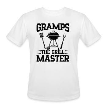 Gramps The Grillmaster Barbeque BBQ Smoker - Men's Moisture Wicking Performance T-Shirt - white - Front - Jackson (183cm)