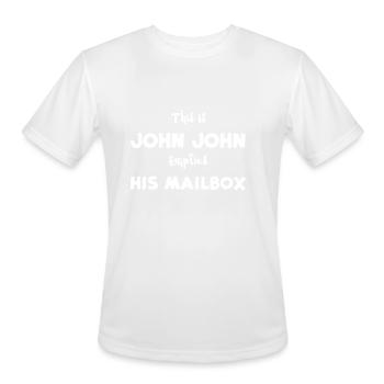 This Is John John Empties His Ma... - Men's Moisture Wicking Performance T-Shirt - white - Front - Jackson (183cm)
