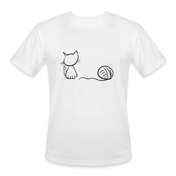 Cat animal wool line pet - Men's Moisture Wicking Performance T-Shirt - white - Front - Jackson (183cm)