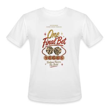 One Final Bet | Vegas Gold Version Dice - Men's Moisture Wicking Performance T-Shirt - white - Front - Jackson (183cm)