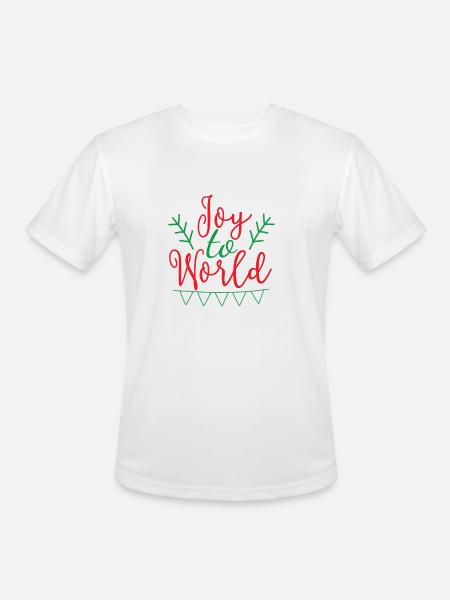 joy to world - Men's Moisture Wicking Performance T-Shirt - white