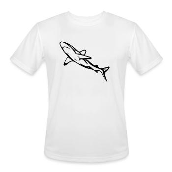 Elegant Sleek Ocean Shark - Men's Moisture Wicking Performance T-Shirt - white - Front - Jackson (183cm)