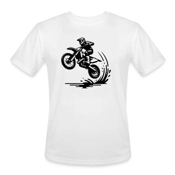 Motorsport Enduro Jumping Machine - Men's Moisture Wicking Performance T-Shirt - white - Front - Jackson (183cm)