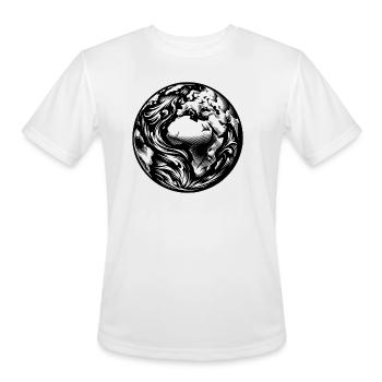 View Of The Earth From Space Africa Europe - Men's Moisture Wicking Performance T-Shirt - white - Front - Jackson (183cm)