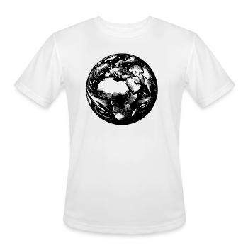 Earth Continents Africa Europe From Space - Men's Moisture Wicking Performance T-Shirt - white - Front - Jackson (183cm)