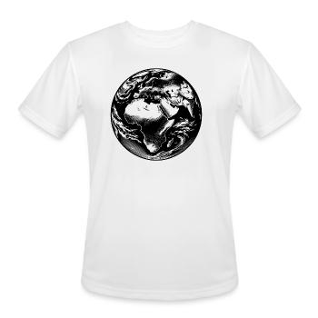 Astronauts View Earth Space Europe Africa - Men's Moisture Wicking Performance T-Shirt - white - Front - Jackson (183cm)
