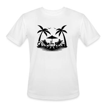 Wanderlust For The Beach, Vacation And Palm Trees - Men's Moisture Wicking Performance T-Shirt - white - Front - Jackson (183cm)