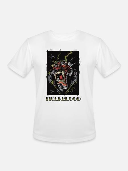 Tigerblood Neon Roar - Men's Moisture Wicking Performance T-Shirt - white