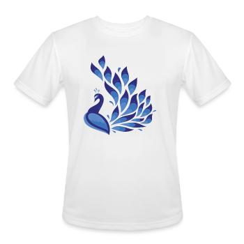 Peacock, Blue - Men's Moisture Wicking Performance T-Shirt - white - Front - Jackson (183cm)
