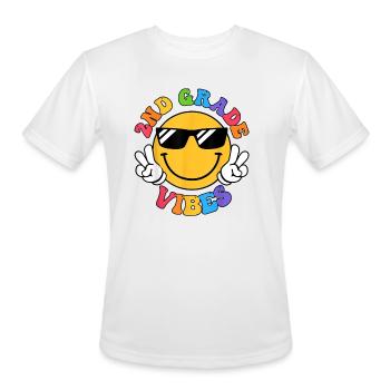 Second Grade Vibes Cute Groovy Students Kids Back - Men's Moisture Wicking Performance T-Shirt - white - Front - Jackson (183cm)