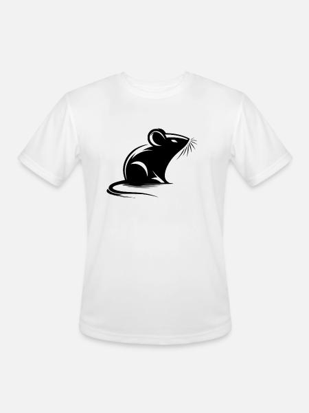 Mouse Drawing Tattoo Style - Men's Moisture Wicking Performance T-Shirt - white