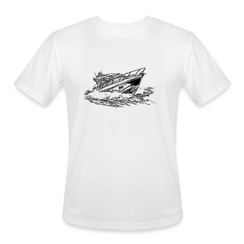 Sleek Ship For Cool Captains And Skippers - Men's Moisture Wicking Performance T-Shirt - white - Front - Jackson (183cm)