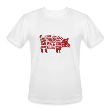 Pork Meat Barbeque Party Grillmaster Grilling BBQ - Men's Moisture Wicking Performance T-Shirt - white - Front - Jackson (183cm)