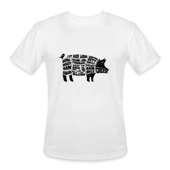 Pork Meat Barbeque Party Grillmaster Grilling BBQ - Men's Moisture Wicking Performance T-Shirt - white - Front - Jackson (183cm)