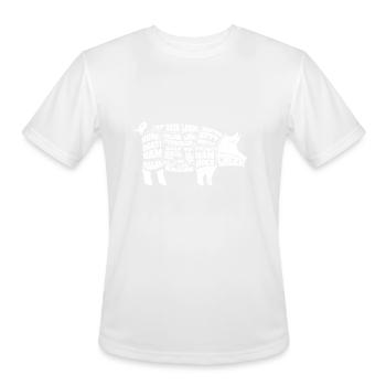 Pork Meat Barbeque Party Grillmaster Grilling BBQ - Men's Moisture Wicking Performance T-Shirt - white - Front - Jackson (183cm)