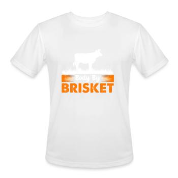 Body By Brisket Barbeque Grillmaster Grill BBQ - Men's Moisture Wicking Performance T-Shirt - white - Front - Jackson (183cm)