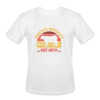 Smoke Brisket Not Meth Barbeque Grillmaster Grill - Men's Moisture Wicking Performance T-Shirt - white - Front - Jackson (183cm)