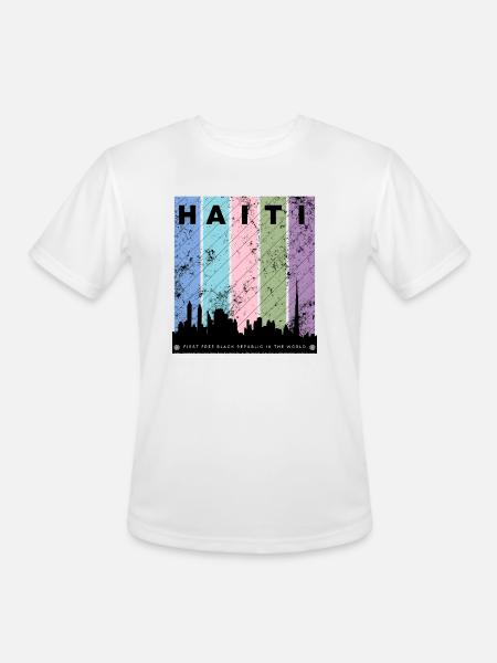 Republic of Haiti - Men's Moisture Wicking Performance T-Shirt - white