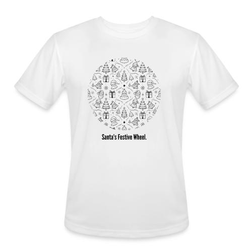 Santa's Festive Wheel T-Shirt - Men's Moisture Wicking Performance T-Shirt