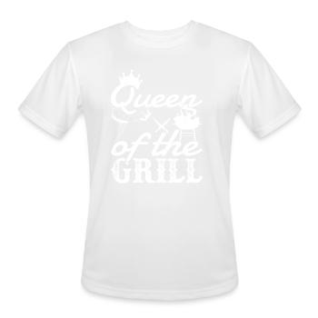 Queen Of The Grill Grillmaster Barbeque Grilling - Men's Moisture Wicking Performance T-Shirt - white - Front - Jackson (183cm)