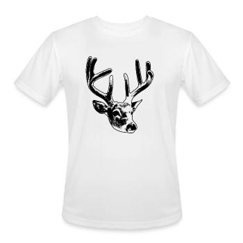 deer head - Men's Moisture Wicking Performance T-Shirt - white - Front - Jackson (183cm)