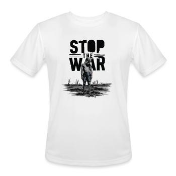 stop the war - Men's Moisture Wicking Performance T-Shirt - white - Front - Jackson (183cm)