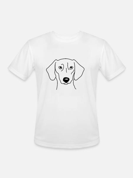 Dachshund Black - Men's Moisture Wicking Performance T-Shirt - white