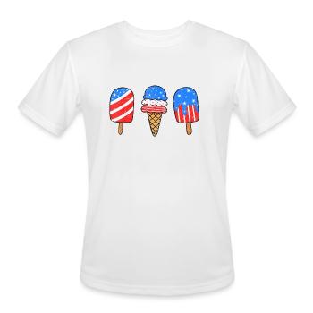 4th July Ice American - Men's Moisture Wicking Performance T-Shirt - white - Front - Jackson (183cm)