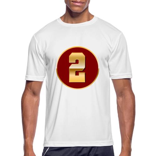 Number 2 in Gold Varsity Font - Men's Moisture Wicking Performance T-Shirt
