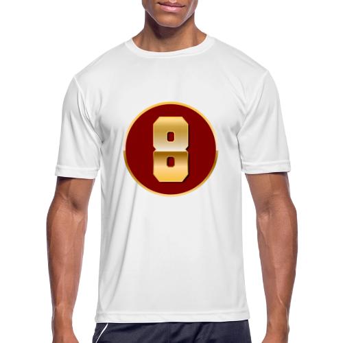 Number 8 in Gold Varsity Font - Men's Moisture Wicking Performance T-Shirt