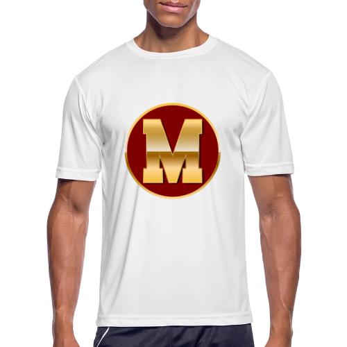 Letter M – Capital Varsity Alphabet Monogram - Men's Moisture Wicking Performance T-Shirt