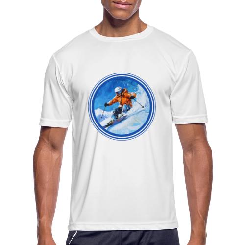 Skiing: On the Edge - Men's Moisture Wicking Performance T-Shirt