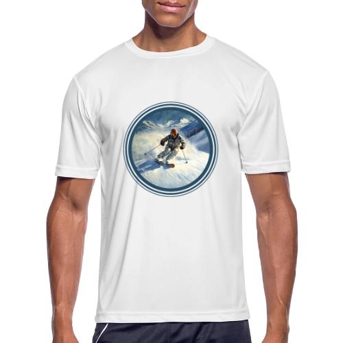 Skiing Power Moves - Men's Moisture Wicking Performance T-Shirt