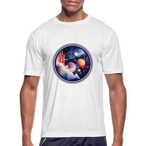 Floating Planetscape - Men's Moisture Wicking Performance T-Shirt