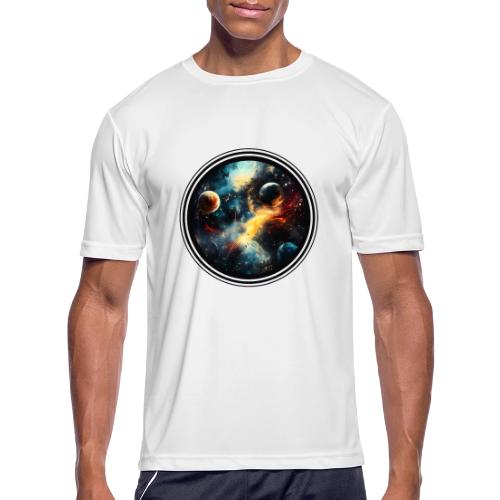 Painted Cosmos of Planets - Men's Moisture Wicking Performance T-Shirt