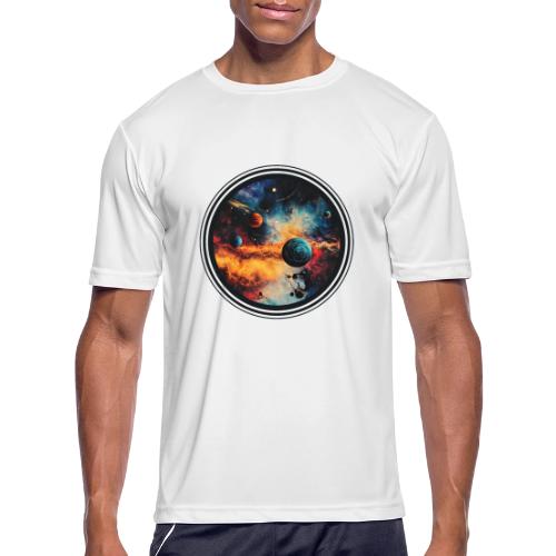Cosmic Brush Planets - Men's Moisture Wicking Performance T-Shirt