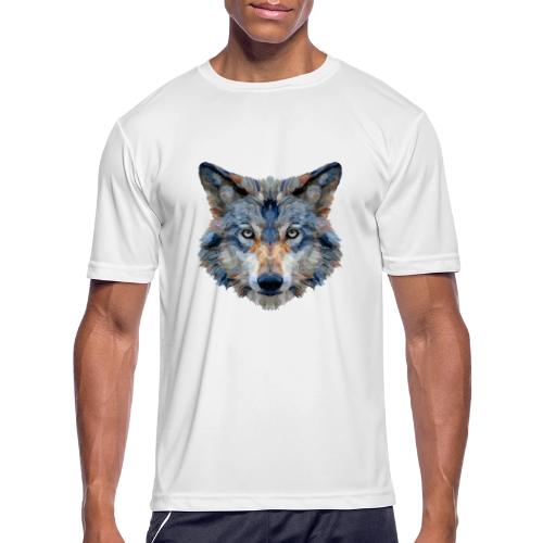 Wolf: Chromatic Wild Gaze - Men's Moisture Wicking Performance T-Shirt