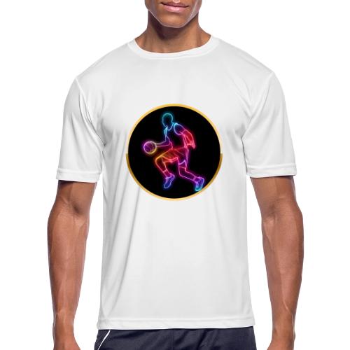 Basketball: Neon Dribble Pulse - Men's Moisture Wicking Performance T-Shirt