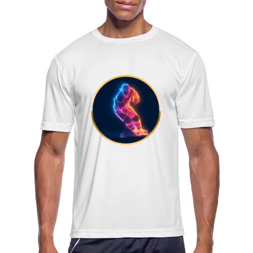 Hockey: Neon Hockey Sketch - Men's Moisture Wicking Performance T-Shirt