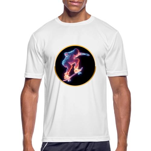 Skateboarding: Neon Skate Orbit - Men's Moisture Wicking Performance T-Shirt