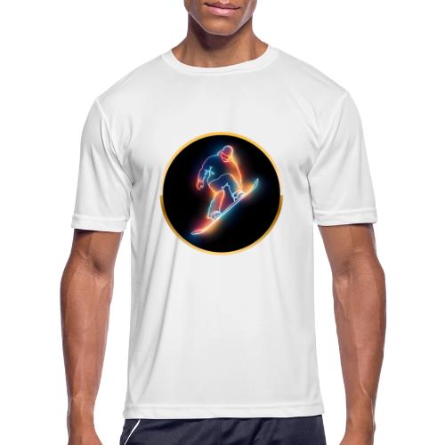 Golden Neon Snowboard - Men's Moisture Wicking Performance T-Shirt