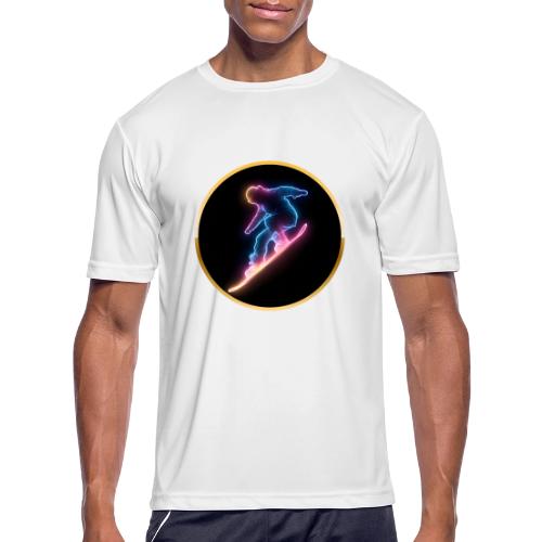 Snowboarding: Neon Snow Drift - Men's Moisture Wicking Performance T-Shirt