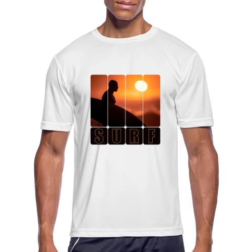 Surfing: Sunset Surf Panels - Men's Moisture Wicking Performance T-Shirt