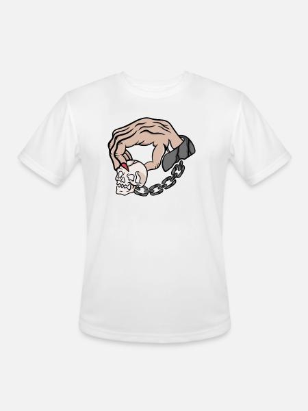 Prison Skull - Men's Moisture Wicking Performance T-Shirt - white